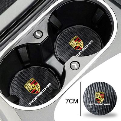 2 szt. Podstawka pod kubek samochodowy Uchwyt na kubek z wodą Butelkę Mata antypoślizgowa Skórzana podstawka Do Cayenne Panamera Macan 911 718 Cayman 918 GG2