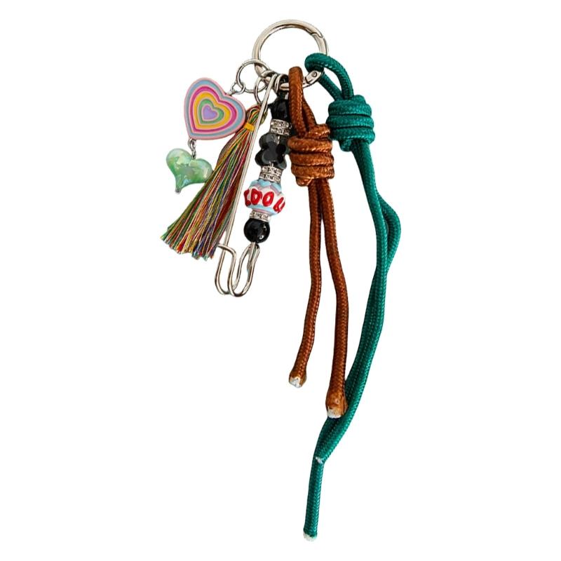 Handmade Knot Key Holder Adornment Unique Braided Key Rings Handmade Nylon Keychain Accessory for All Occasion