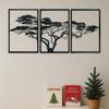 Metal Wall Art 3 Piece Tree of Life Bohemian Decor Home Gift
