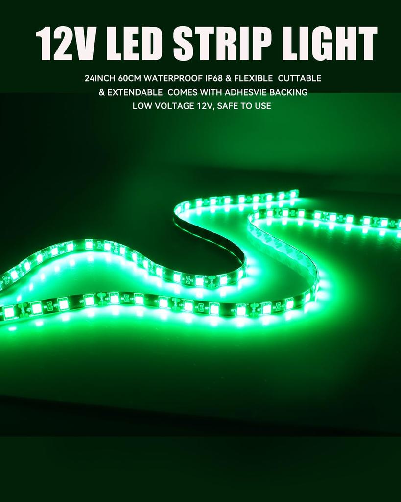 Can be connected to LED tape lights for inside the foot golf LED tape lights for high 4 pieces car, 60CM, footlights, lighting, motorcycle,