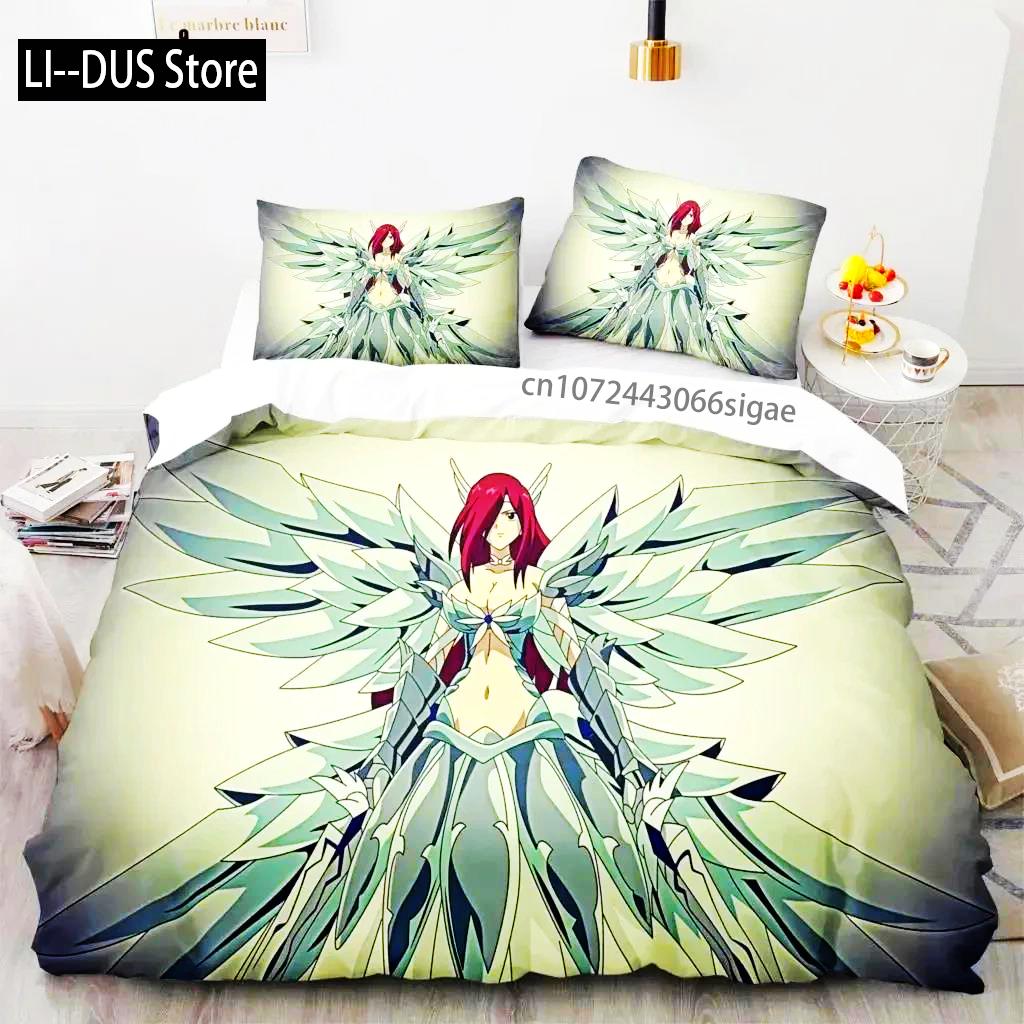 Comforter 3D Print Fairy Tail Anime Natsu Bedding Set Bed Set Comforter King Queen Size Boys Adult