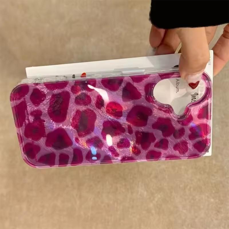 Purple Leopard Print Glacier Pattern Phone Case For iPhone17 16 15 14 13 12 11 Pro Max  Plus  Shockproof Back Cover