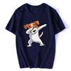 Zabawna koszulka Jack Russell Terrier Męska Krótki Rękaw Bawełniana Pies Dabujący Koszulka z Nadrukiem Ruch Dab Dance Koszulka Harajuku Prezent