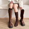 Retro Perforated Wool Ankle Socks, Children's Mid-length Pile Socks, Winter and Autumn Warm Long Socks, Boot Socks