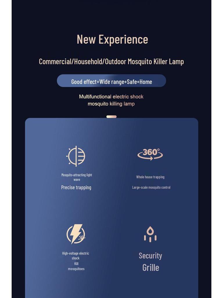 Wall-Mounted Electric Mosquito Killer Lamp with Outdoor Charging