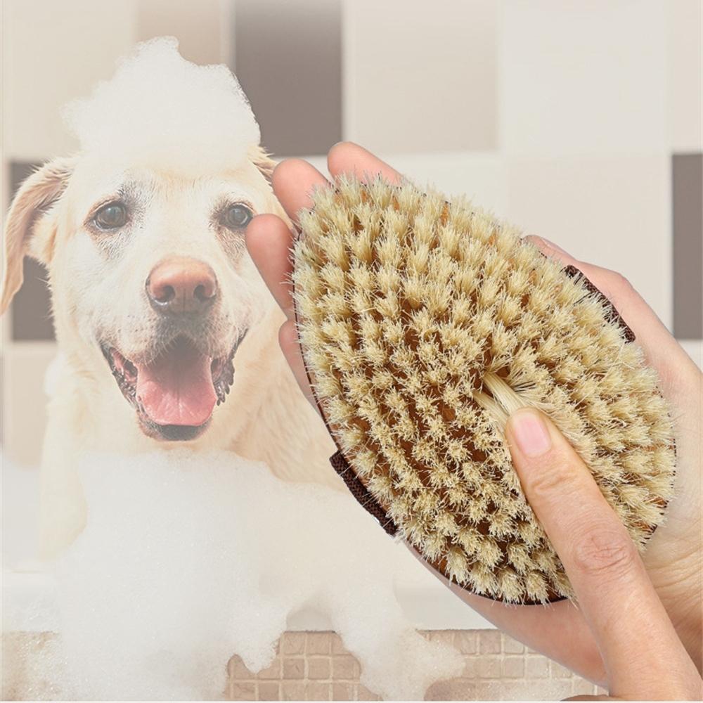 Natural Wood Bristle Bath Brush – Soft Wet Dry Body SPA Massager, Household Practical Skin Exfoliating Brush for Body Cleaning,