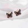 1 Pair Ethnic Women Rhinestones Butterfly Earrings Girl Crystal Ear Rings Evenning Party Prom Beach Ear Studs Fashion Accessory