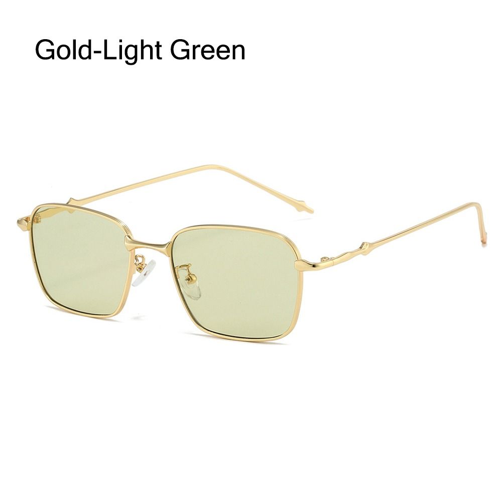 Прямоугольные солнцезащитные очки Металлическая оправа Панк Солнцезащитные очки Хип-хоп — фото 12