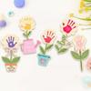 Decoration Mother's Day Plaque Hand Painted Flower Table Decor Hand Print DIY Sign Fun Activity