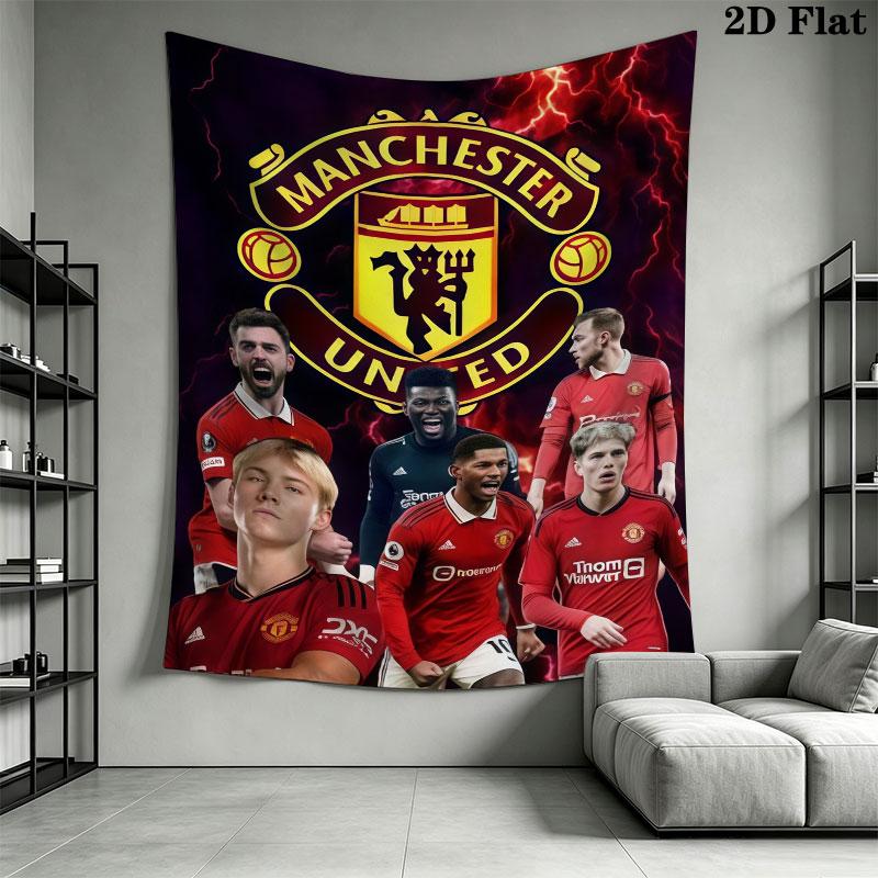 Retro MUFC CanvasWall Hanging Printed Fabric Blanket Decorative Tapestries for Bedroom Living Room Home Decor