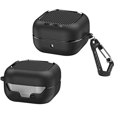 Samsung Galaxy Buds4 / Buds4 Pro Carbon Fiber Texture Case with Carabiner, Black