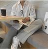 Men's British Yuppie Gray Long Sleeve Shirt - High-End, Mature Style, Oversized Trend