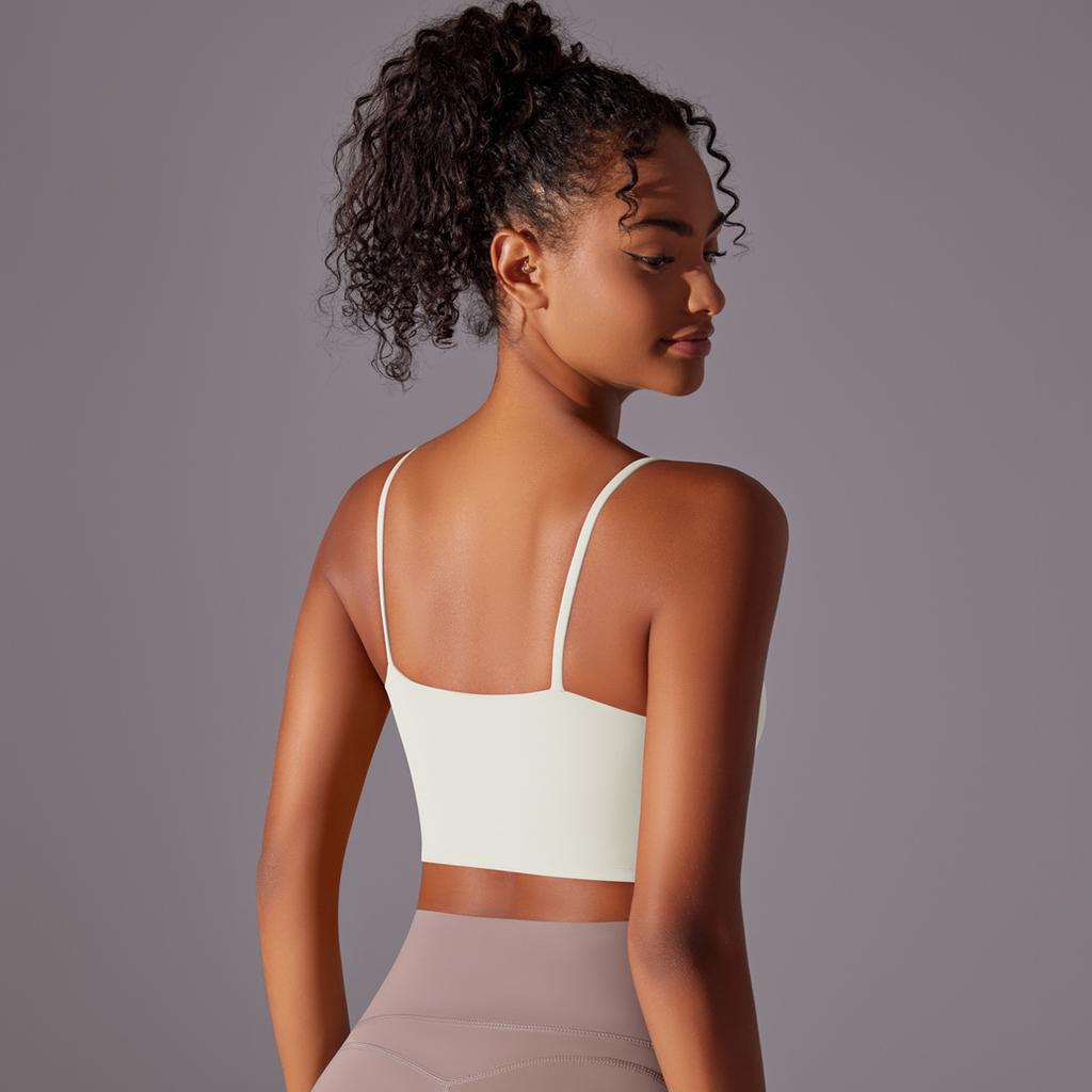 New Camisole Sports Bra With Beautiful Back, Nude And Tight Fitting Yoga Bra, Worn For Running And Fitness, Top For Women