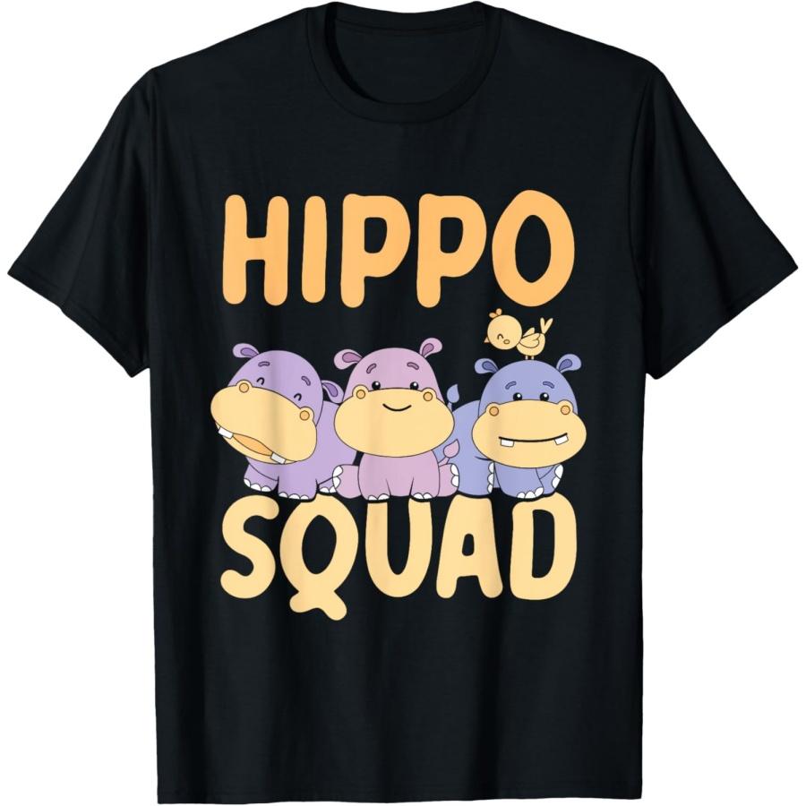 

Hippo Squad Saying Hippopotamus Hippos Cute T-Shirt XXXXXL