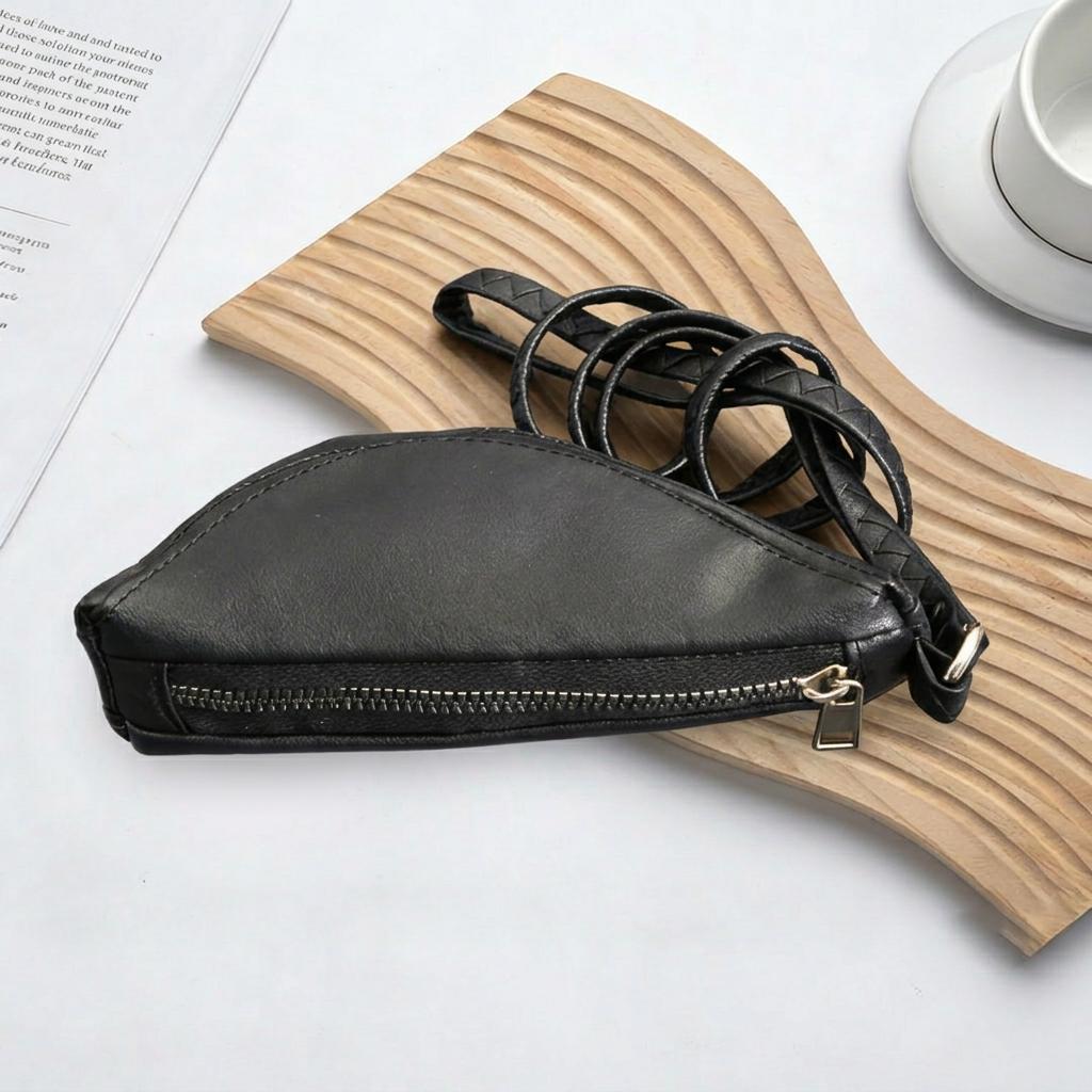 

New Women s Wallets Fashion PU Leather Neck Hanging Purse Portable Lipstick Storage Bag Coin Purse Card Holders Key Bag чёрный