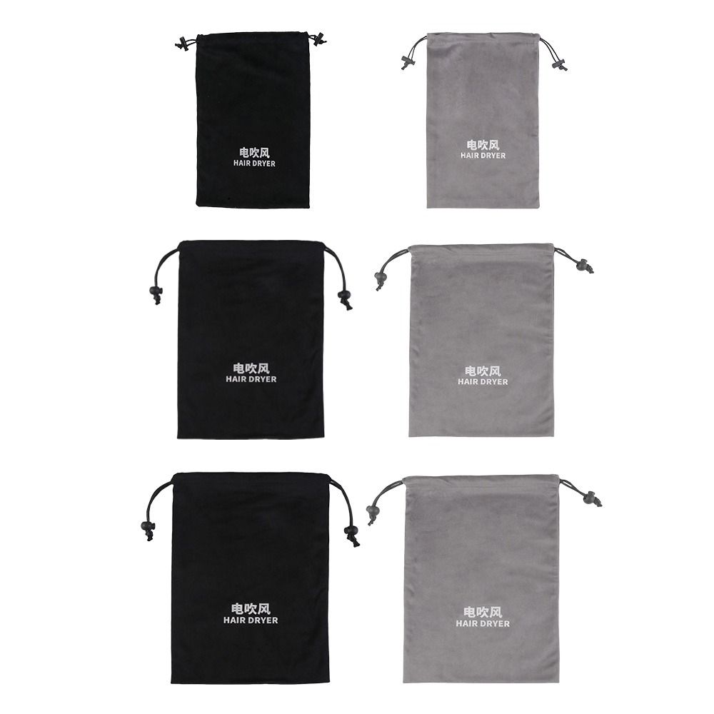 Flannel Hair Dryer Storage Bag Dustproof Foldable Hair Curler Protective Cover Soft Large Capacity Drawstring Carrying Case