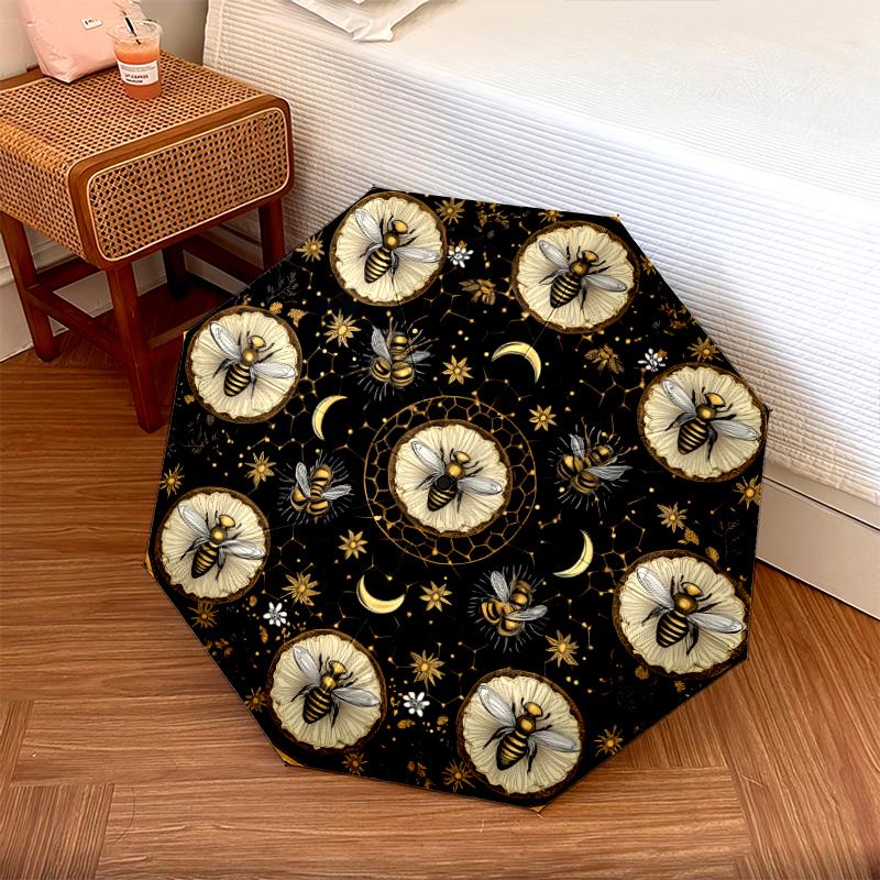 Cardinal and Bee pattern, automatic folding umbrella, portable and foldable design, 8 ribs, a Christmas or birthday gift.