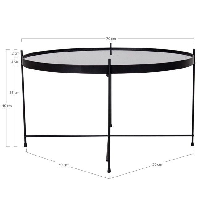 Măsuță de cafea House Nordic Scarlett 70x40 cm Rotund Negru 444099