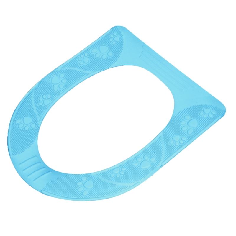 

Waterproof Toilet Seat Cushion Bathroom Accessories Silicone Household Washable Toilet Cover with Suction Cups for Home 1 синій