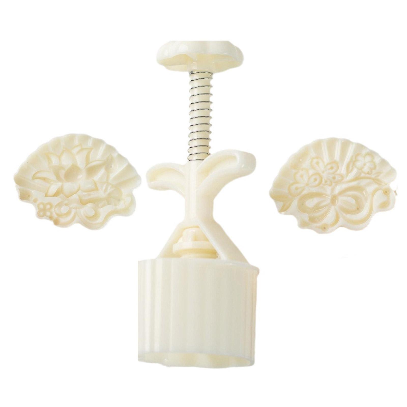 

Маленькие цветочные веера, лунные формы для торта, праздник середины осени, лунные торты, штампы для печенья, ручной пресс, инструмент для выпечки лунных тортов