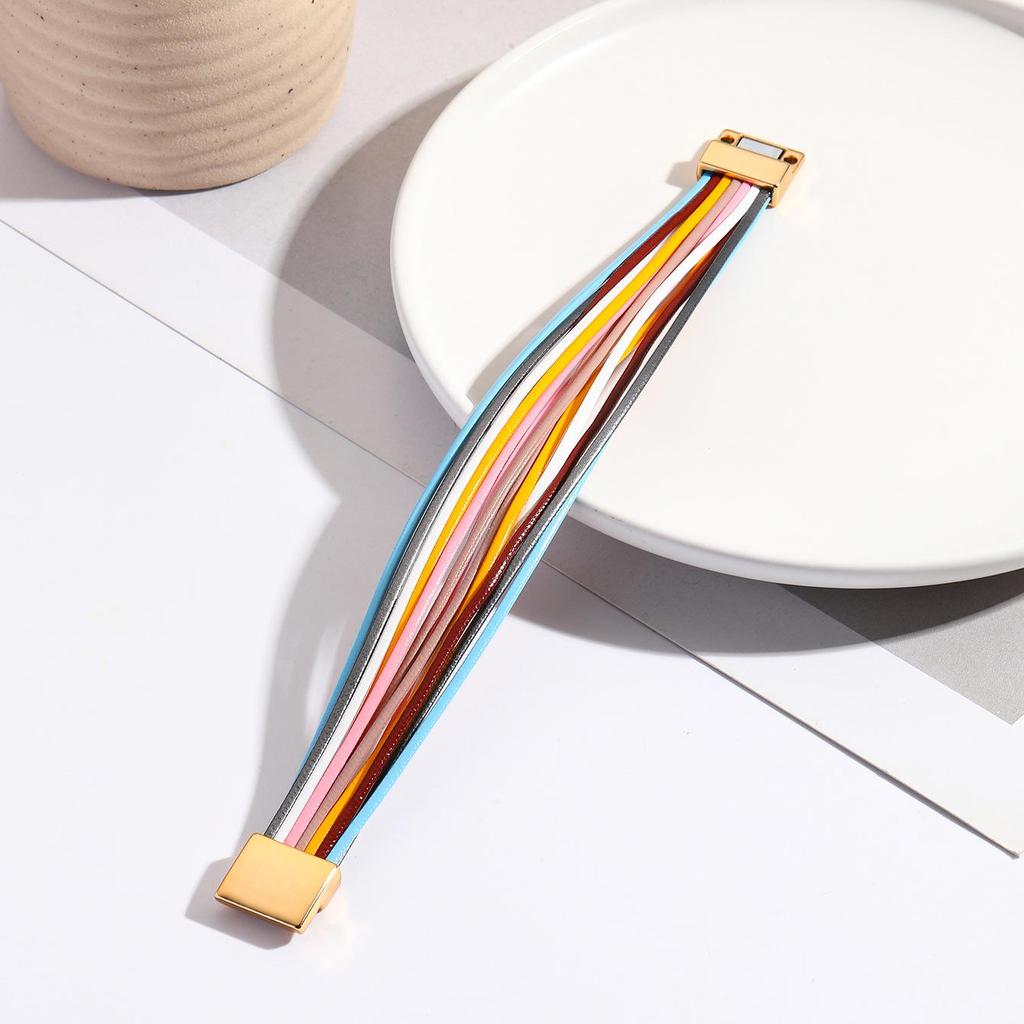 Bohemian Multi-Layer PU Leather Women's Bracelet - Fashionable & Versatile Wristband