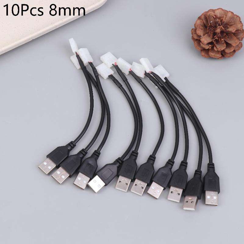 5/10Pcs USB Cable Connector To 2pin 8mm/10mm Free Welding LED Strip Connector LED Ribbon Strip Light Adaptor