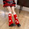 Ballet Style Knitted Leg Warmers Heart Knee High Girls Stockings Lolita Boots Cover  Autumn/Winter