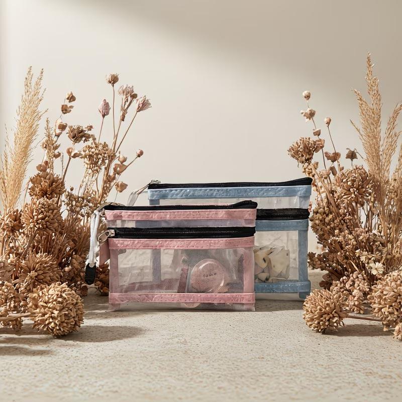 1PC Double Layer Mesh Card Holder Bag Clear Passport Id Card Driver License Document Bag Zipper Pouch for Bank Cards Travel Stor