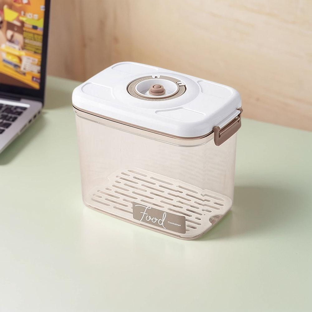Vacuum Food Storage Container Airtight Fridge Organizer with Drain Plate Food Vacuum Storage Box for Vegetable and Fruit
