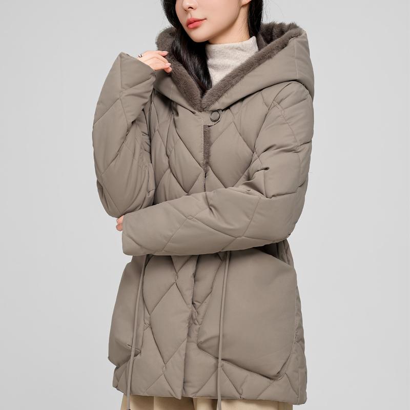 Mode Damen Wintermäntel Kapuzen Elegant Dick Warm Winterparkas Damenjacke