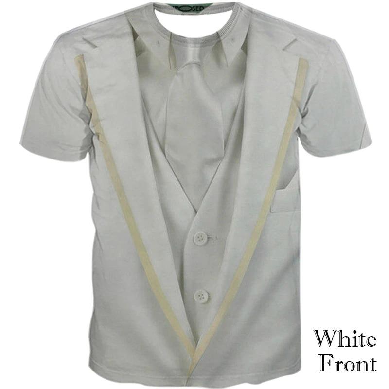 Unisex female3D Print Sport Quick-dry Breathable Funny Fake Suit Men T-shirt Luxury Designer Cosplay Street Short Sleeve Street Casual Top