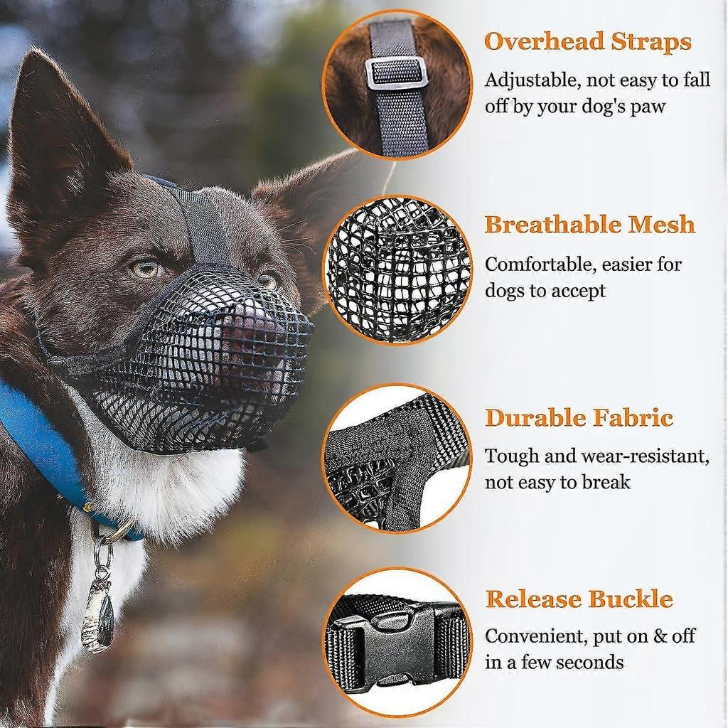 Dog Muzzle, Soft Mesh Muzzle For Lmell Small Medium Large Dogs Labrador German