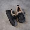 New Thick-soled Casual Leather Retro Flat Cotton Shoes with Added Insulation