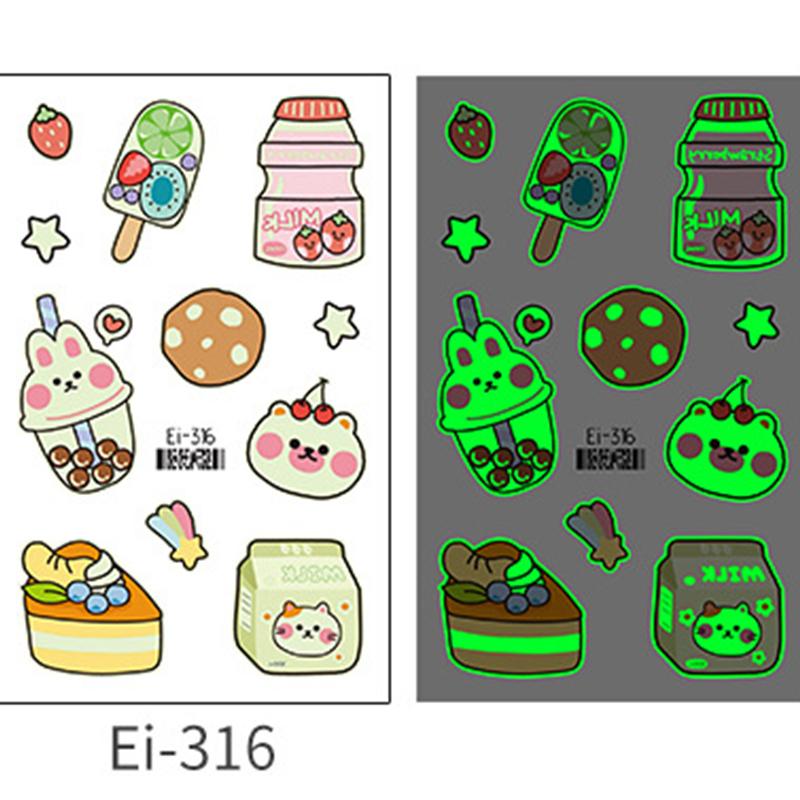 

[Боди-арт татуировка] Детская мультяшная светящаяся наклейка Водонепроницаемые детские мультяшные светящиеся часы-тату-наклейки 120*75 мм Ei316
