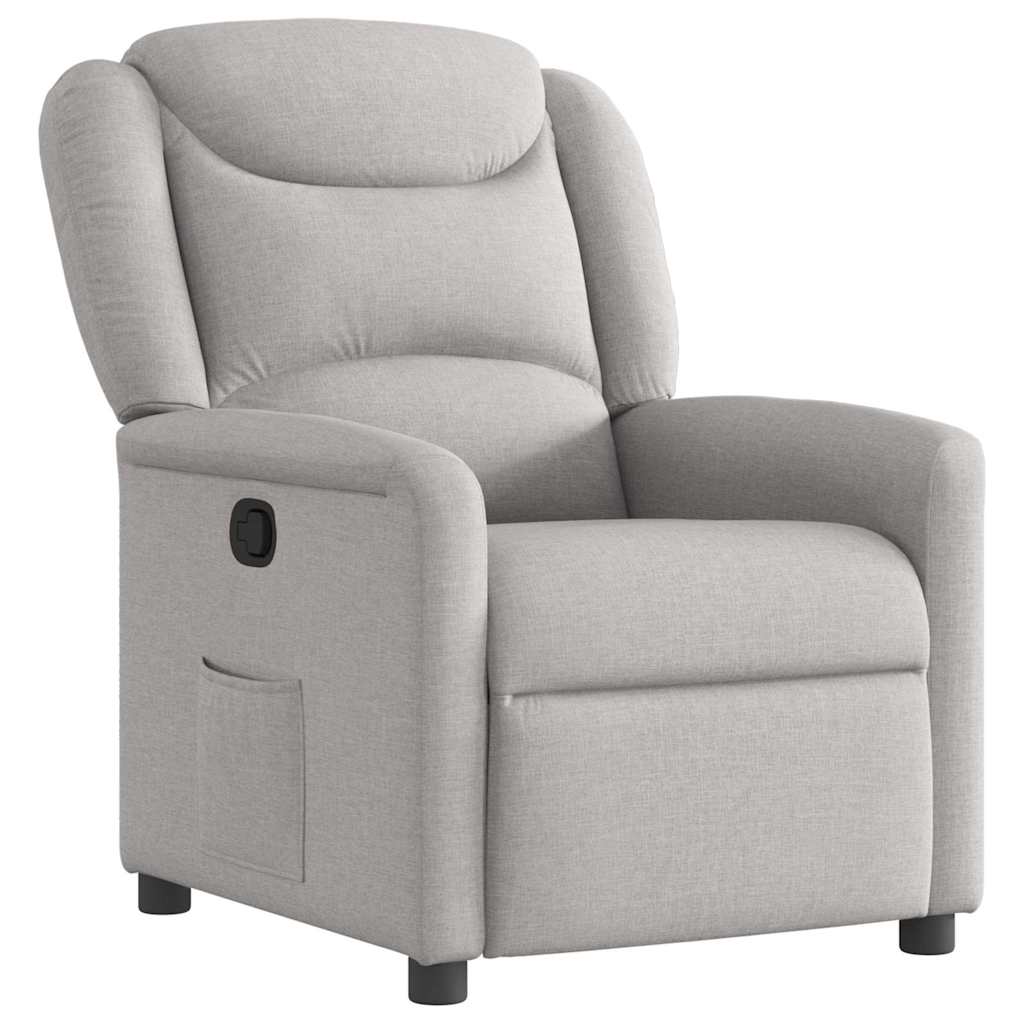 Folding Armchair, Grey, Upholstered In Fabric
