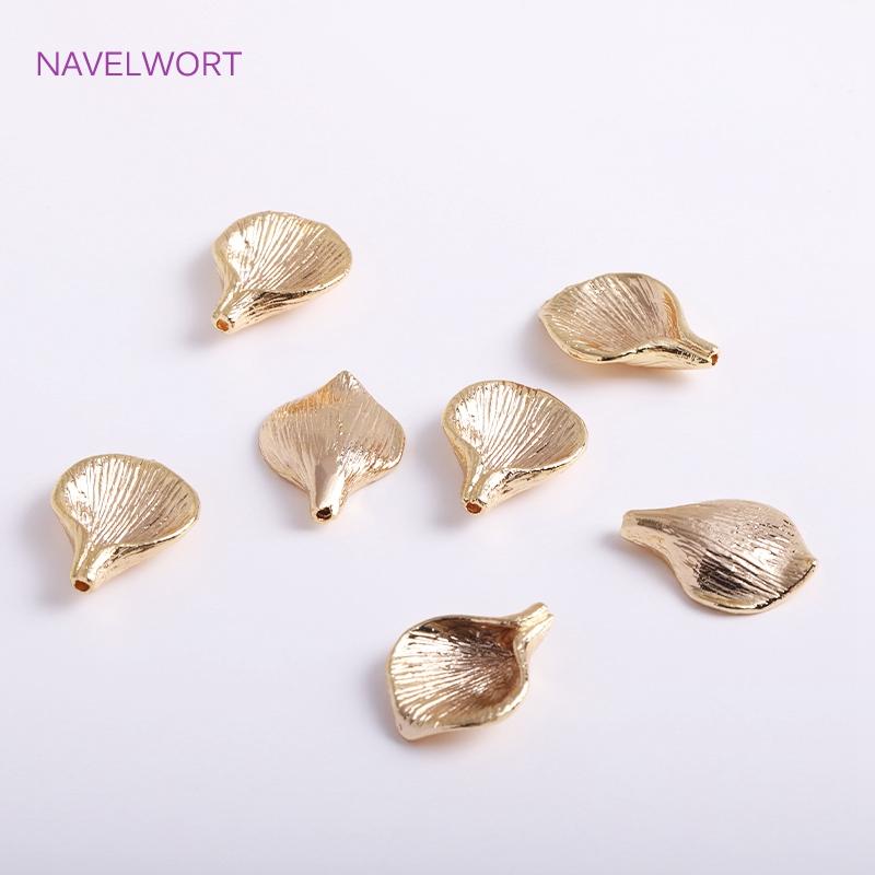 14K Gold Plated Calla Beads Caps High Quality Brass Metal Flower Tassel Caps DIY Jewelry Making Accessories
