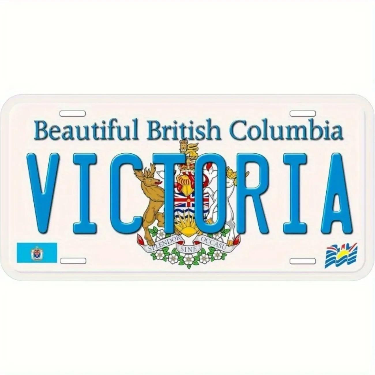 

2D Flat Metal Tin Sign License Plate Ornament 6x12 Inch Home Wall Art Garage Decor білий