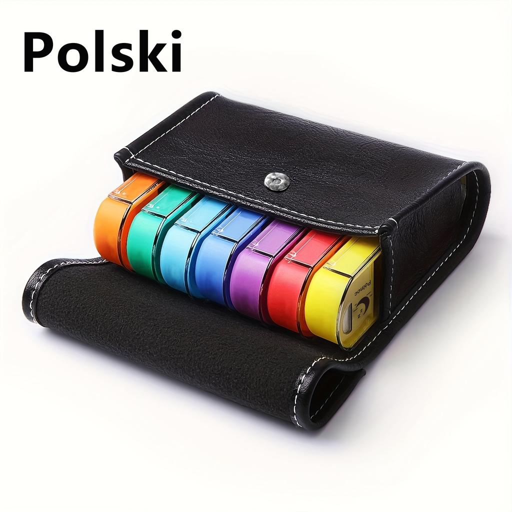 (Polish printing)Weekly Pill Organizer Box Case Travel Medication Reminder Daily AM PM, Day Night 7 Compartments
