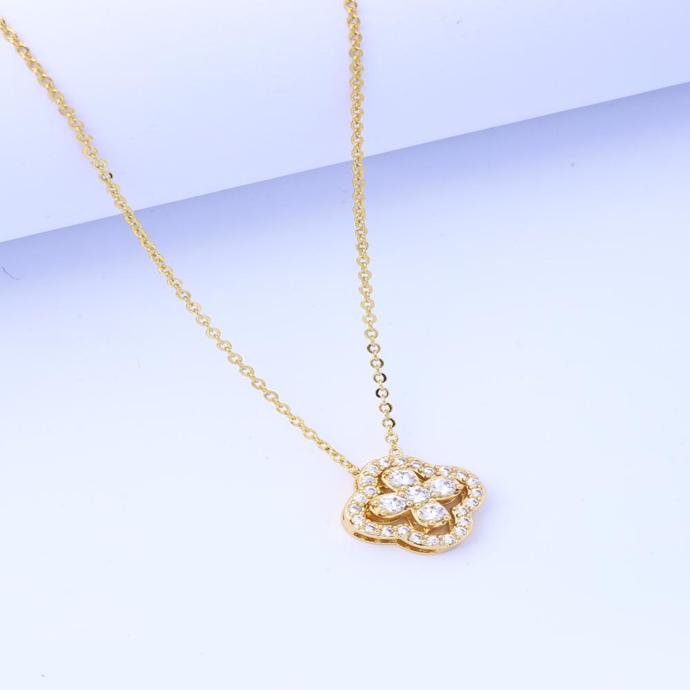 Lucky Clover Titanium Steel Necklace Women's Flowers Can Be Worn in a Variety of Ways to Design Luxury Fashion Clavicle Chain Je
