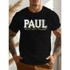 Taglie europee Maglietta Grafica da Uomo Paul Legend, Camicia Rilassata a Girocollo a Maniche Corte, Realizzata in Tessuto a Maglia, con un Po' di Elasticità