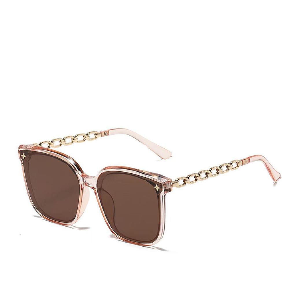 New Rectangle Sunglasses Women's Metal Chain Strip Mirror Leg Sun Glasses Women's Outdoor Driving Eyewear UV400