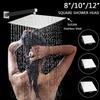 8/10/12 Inches Head Ultra-thin Rainfall Shower Head Silver Stainless Steel Square Rain Shower Pressurized Big Shower Head