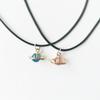 Collane con ciondolo a forma di luna, stella, cristallo e astronauta alla moda per donna e uomo, gioielli per coppia, gioielli da astronauta per amanti, regalo, catena a maglie