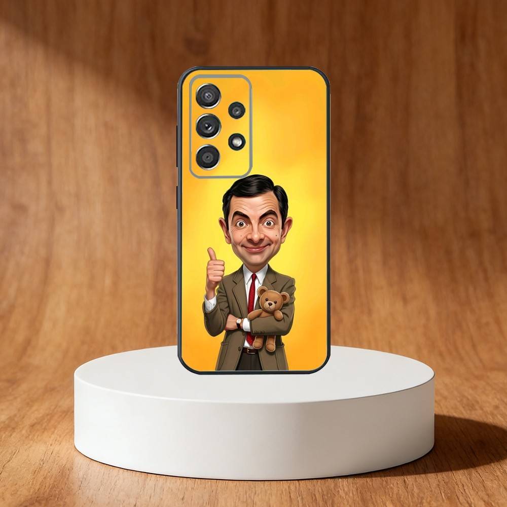 Funny Mr B- BeanS Phone Case For Samsung S25,S24,S21,S22,S23,S30,Ultra,S20,Plus,Fe,Note,10,9,5G Black Cover