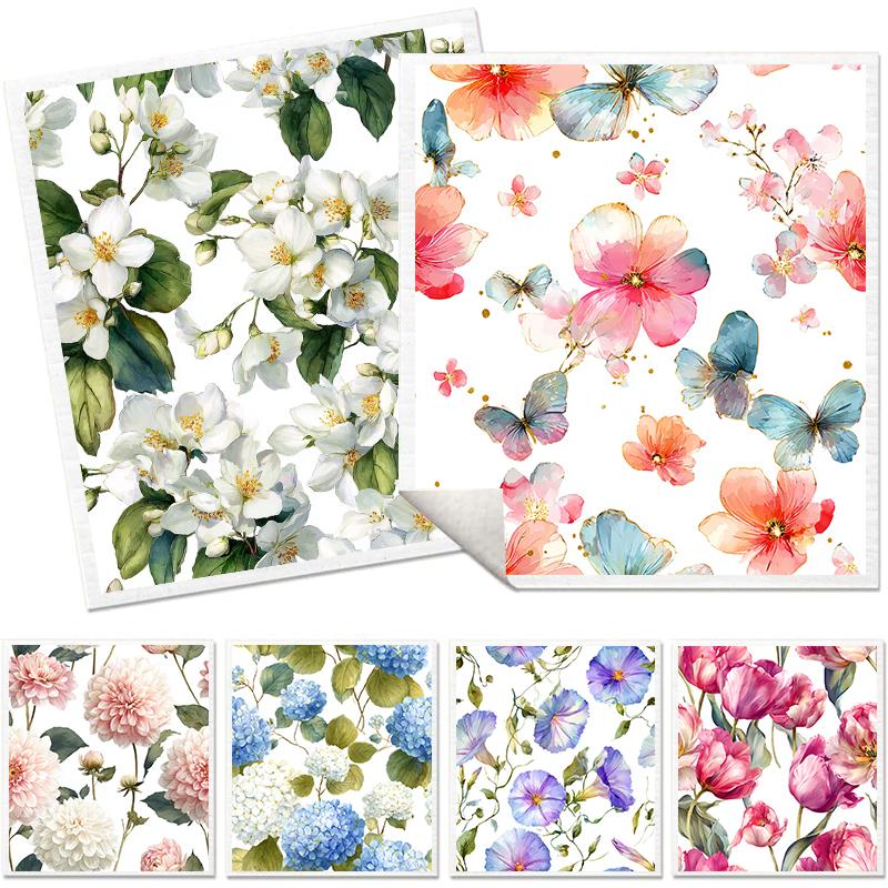 

6PCS Flowers Print Swedish Dishcloths Eco-Friendly Kitchen Rags Absorbent Dish Towels Reusable Washable Cleaning Cloth 6 PCS разноцветный