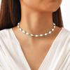 Ladies Ocean Wind Stainless Steel Ball Shell Beaded Adjustable Gold Necklace 2473