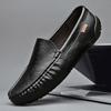 Leather Shoes for Men Non Slip and Waterproof Man Casual Shoe Square Toe Flat High Quality Fashion Pu Classic Original On Sale