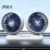 Auto Cooling Fan Car USB Powered Double Heads 360 Degree Rotatable 3 Speeds Adjustable 12V/24V Universal Large Airflow Dashboard Mount Accessories