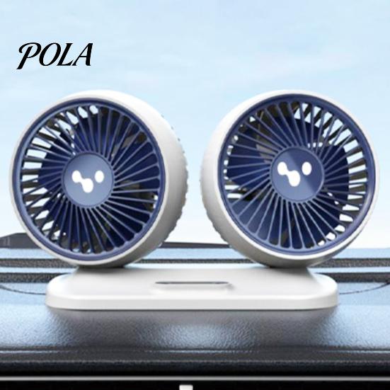 Auto Cooling Fan Car USB Powered Double Heads 360 Degree Rotatable 3 Speeds Adjustable 12V/24V Universal Large Airflow Dashboard Mount Accessories