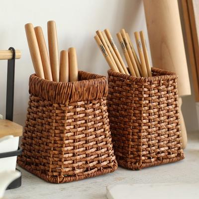 Household Rattan Wicker Basket  Restaurant Serving Tabletop Display